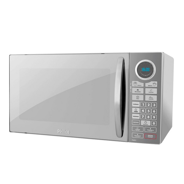 Eletrum Micro-ondas Philco PME31 30L 1400W Teclas Pré-Programadas Espelhado 110V